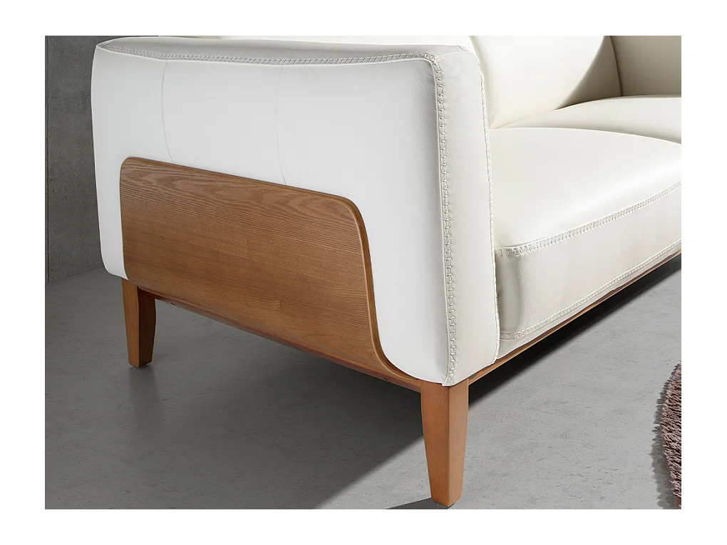 3-Sitzer-Sofa, bezogen mit weißem Leder  6115 ANGEL CERDA