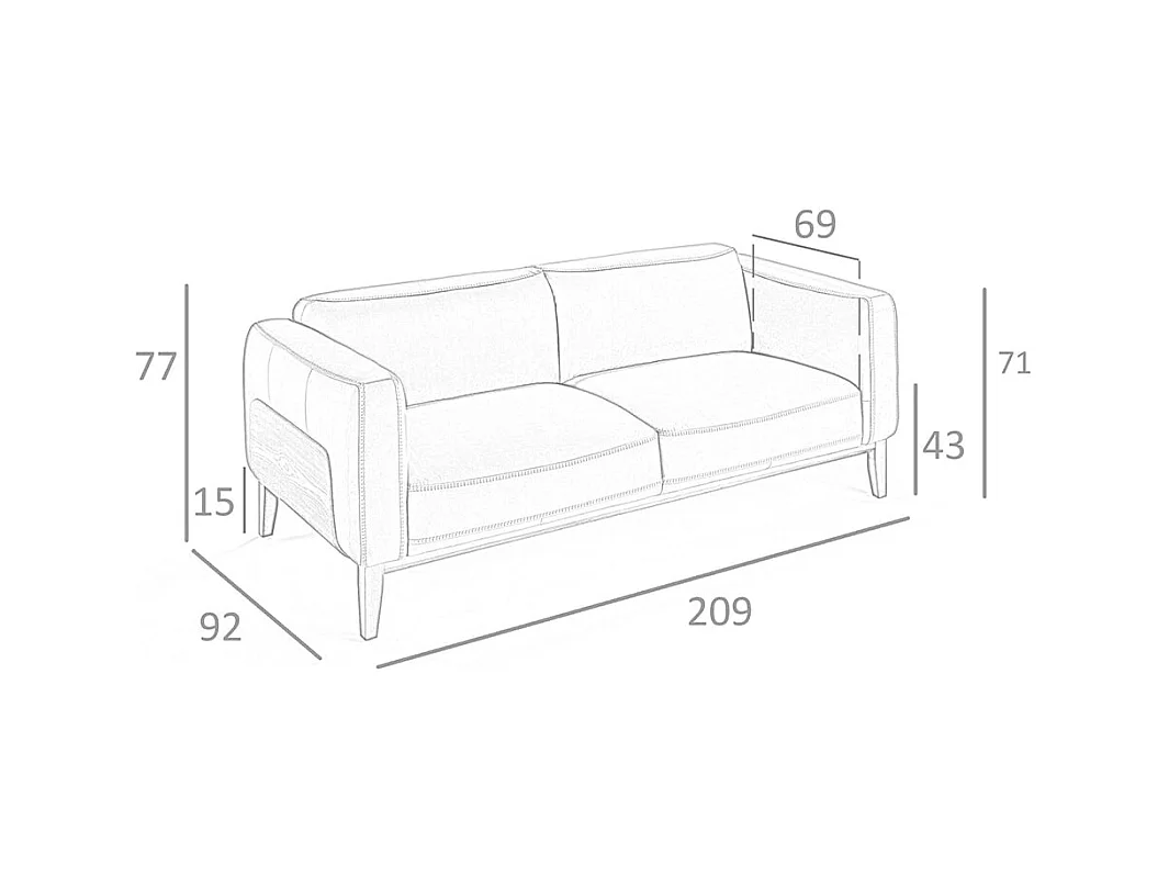 3-Sitzer-Sofa, bezogen mit weißem Leder  6115 ANGEL CERDA
