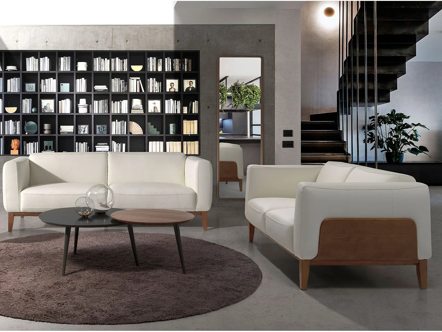 Canapé 3 places en cuir blanc 6115 ANGEL CERDA