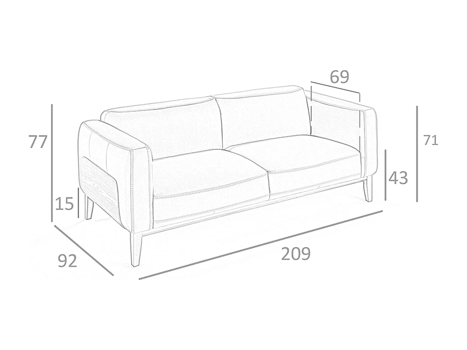 Canapé 3 places en cuir blanc 6115 ANGEL CERDA