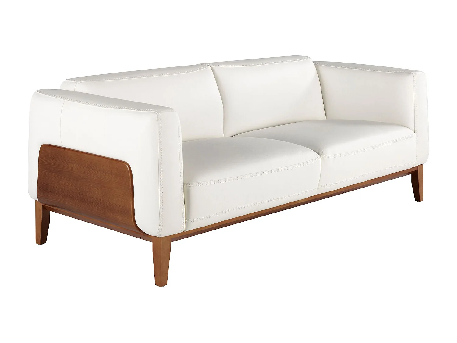 Divano a 3 posti rivestito in pelle bianca   6115 ANGEL CERDA