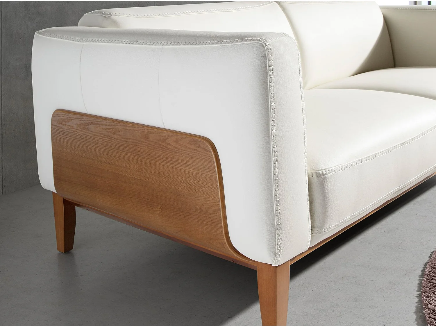 Canapé 3 places en cuir blanc 6115 ANGEL CERDA