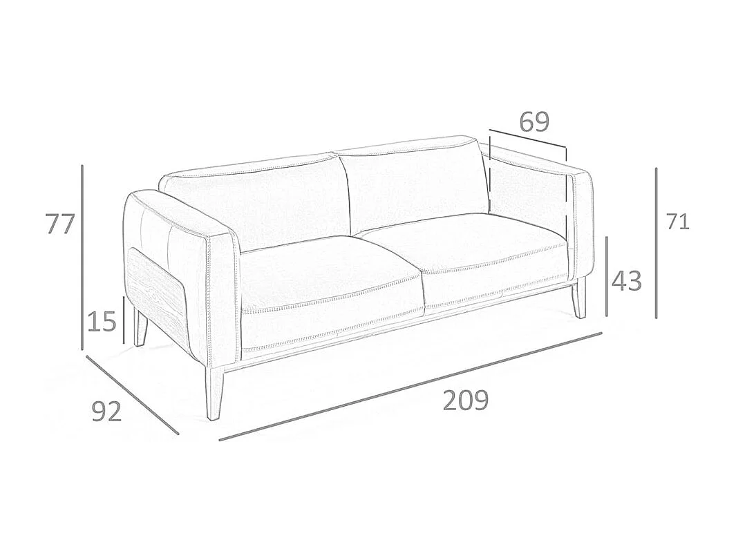 Canapé 3 places en cuir blanc 6115 ANGEL CERDA