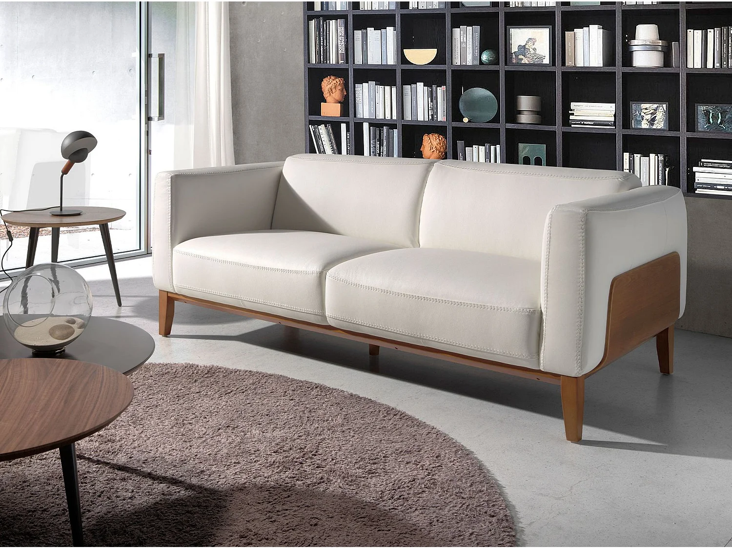 3-Sitzer-Sofa aus weißem Leder 6115 ANGEL CERDA