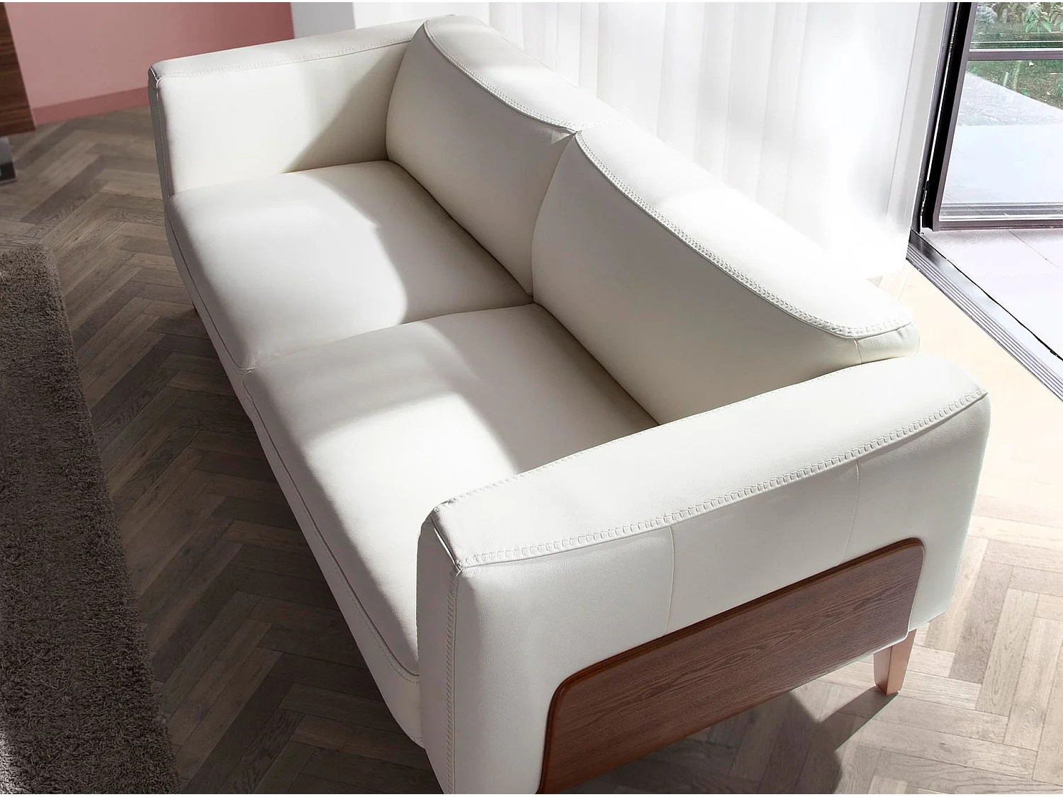 3-Sitzer-Sofa aus weißem Leder 6115 ANGEL CERDA