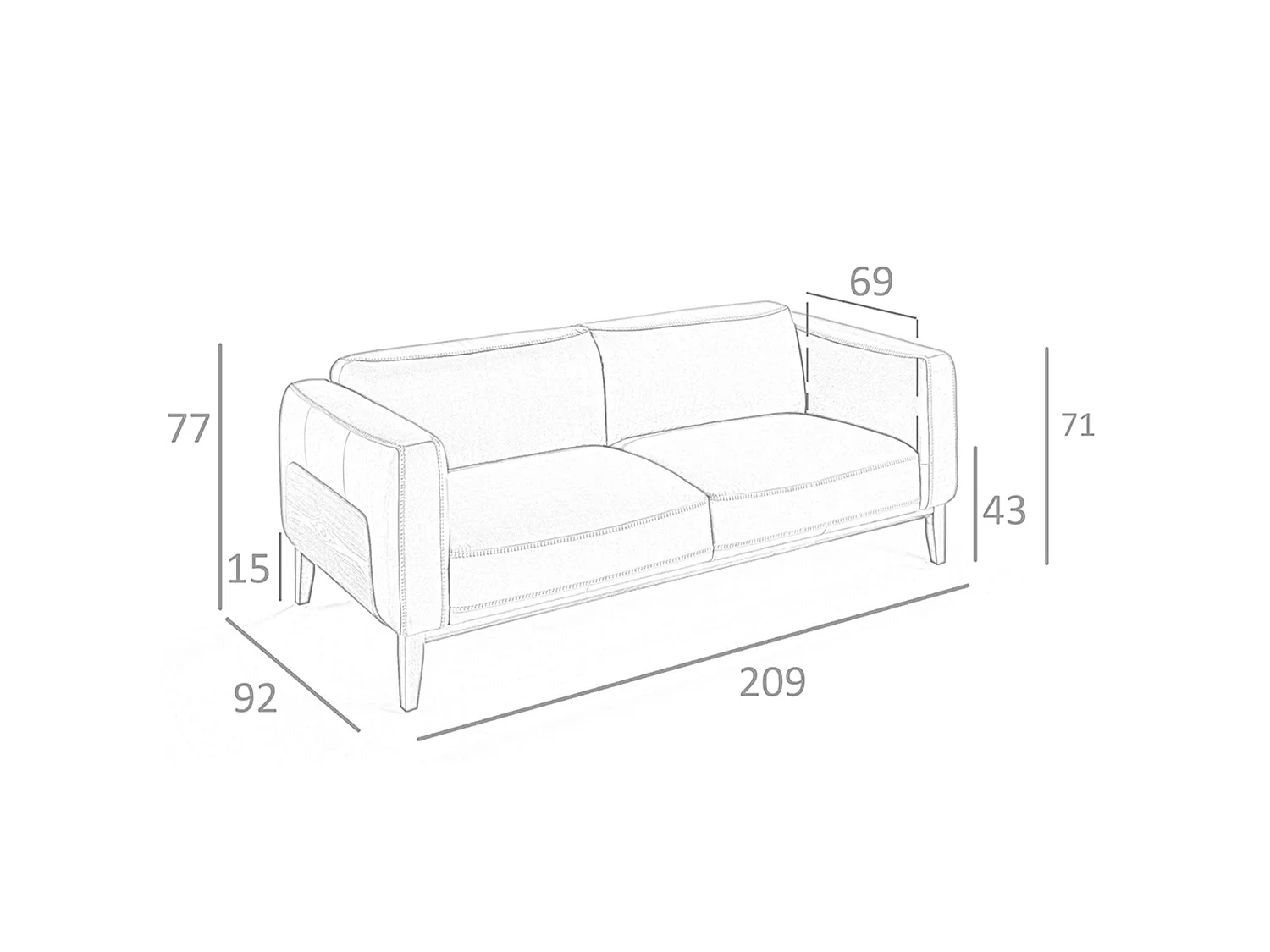 3-Sitzer-Sofa aus weißem Leder 6115 ANGEL CERDA