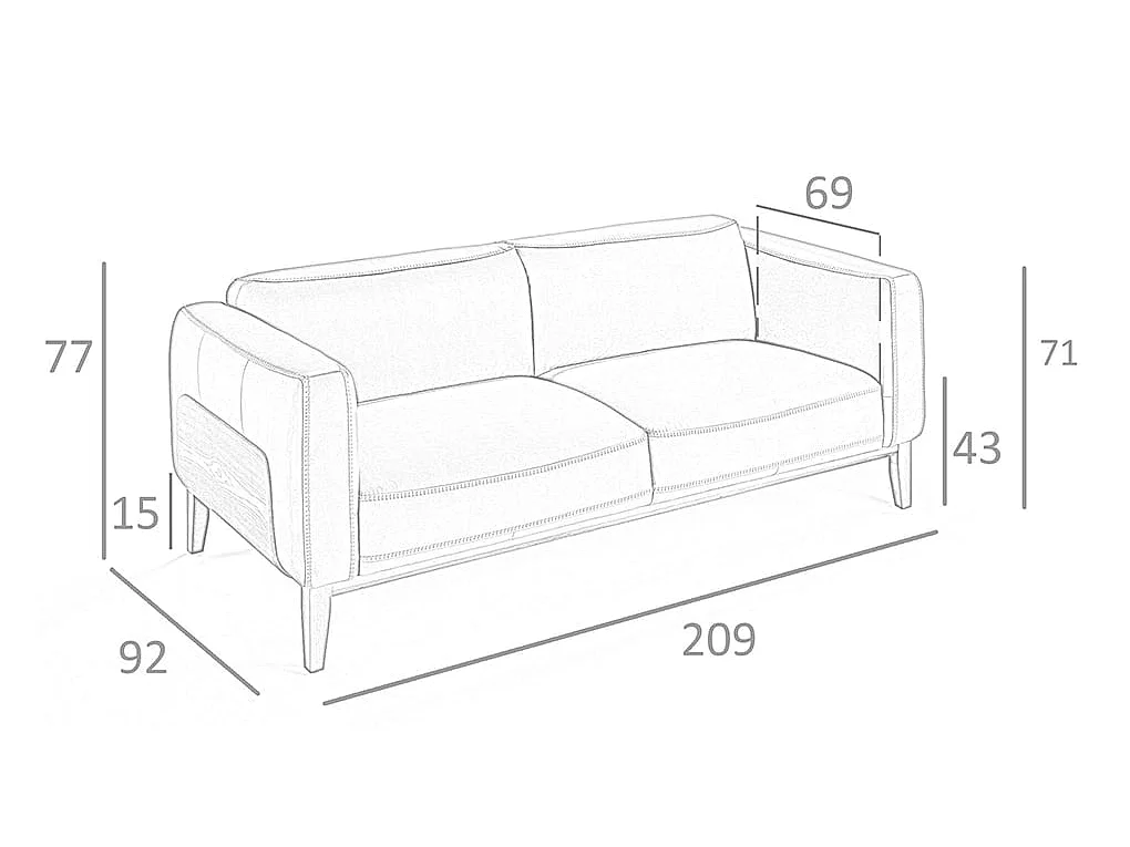 3-Sitzer-Sofa aus weißem Leder 6115 ANGEL CERDA