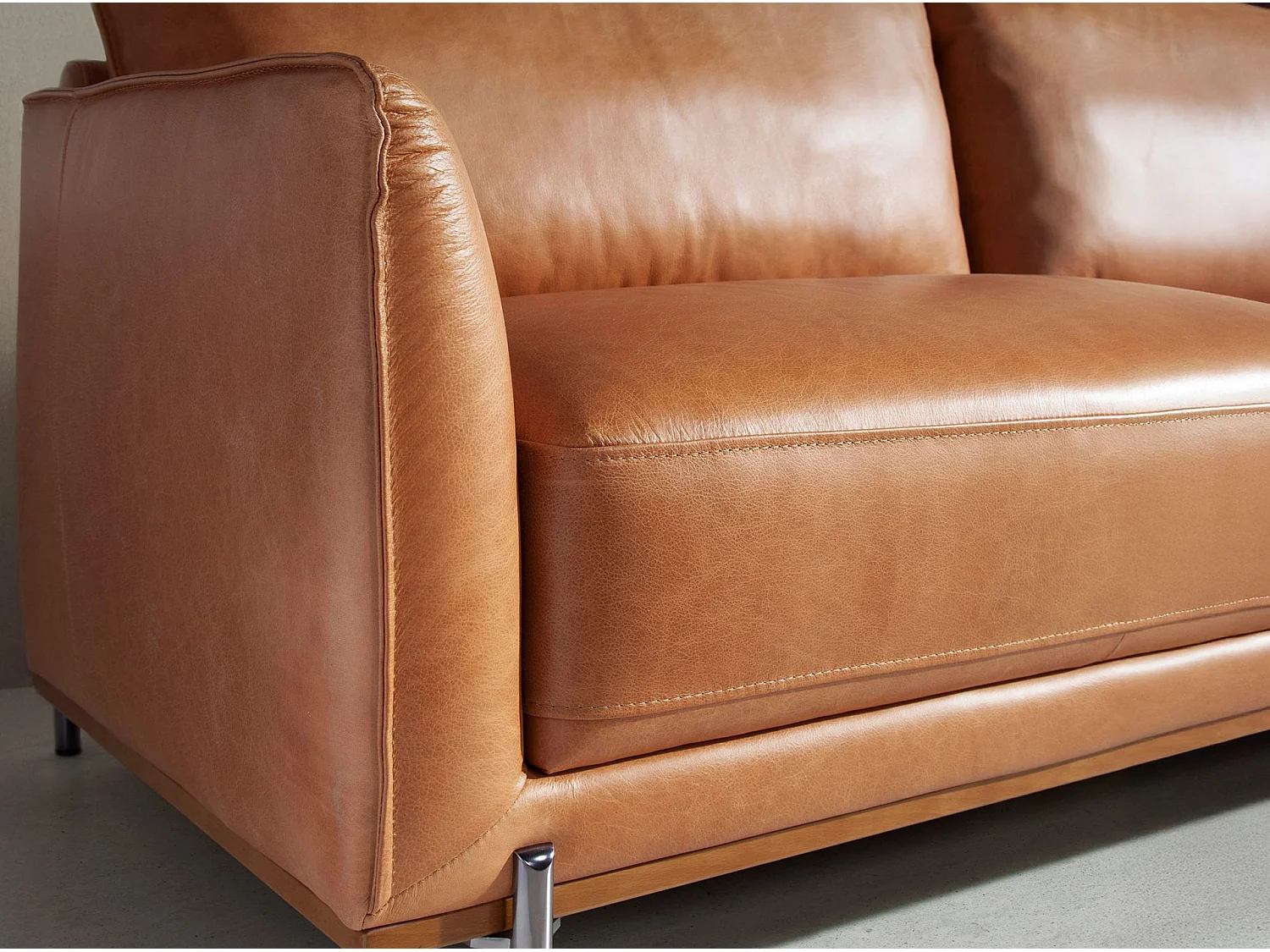 2-Sitzer-Sofa aus braunem Leder 6129 ANGEL CERDA