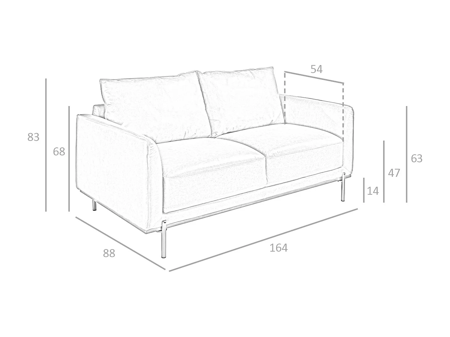 2-Sitzer-Sofa aus braunem Leder 6129 ANGEL CERDA