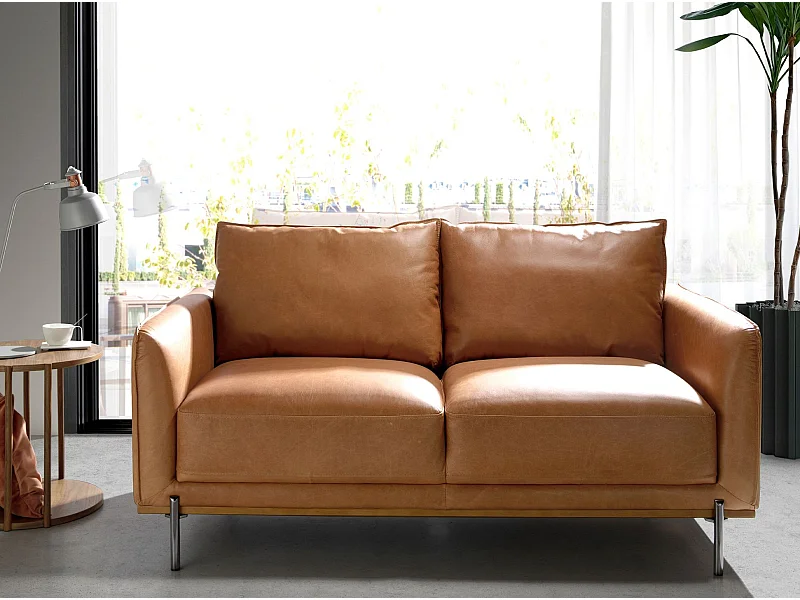 2-osobowa sofa z brązowej skóry 6129 ANGEL CERDA