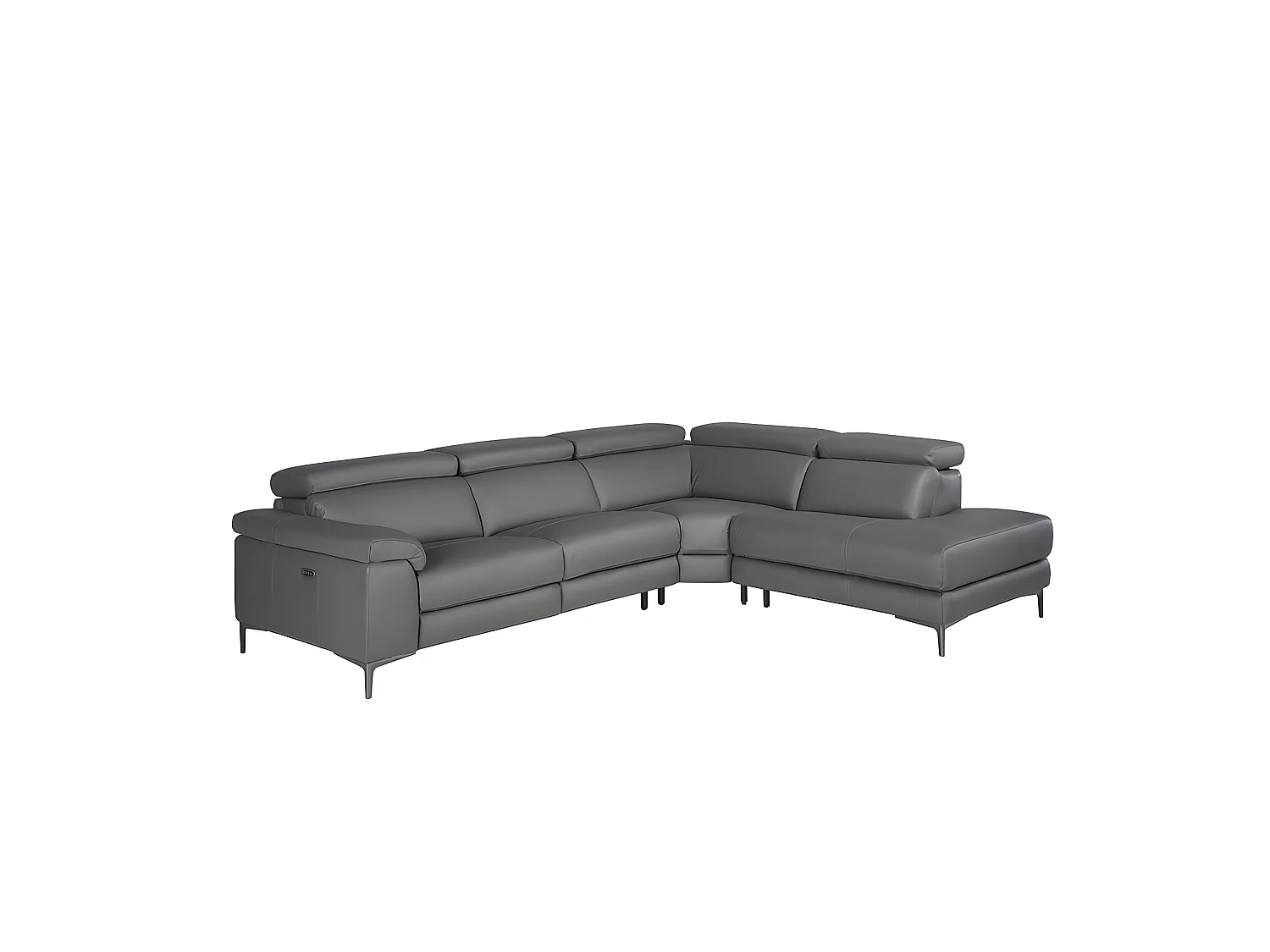 Ecksofa gepolstert in grauem Leder  6111 ANGEL CERDA
