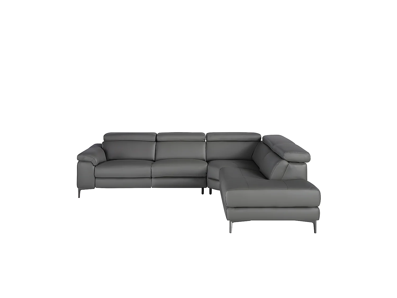 Ecksofa gepolstert in grauem Leder  6111 ANGEL CERDA