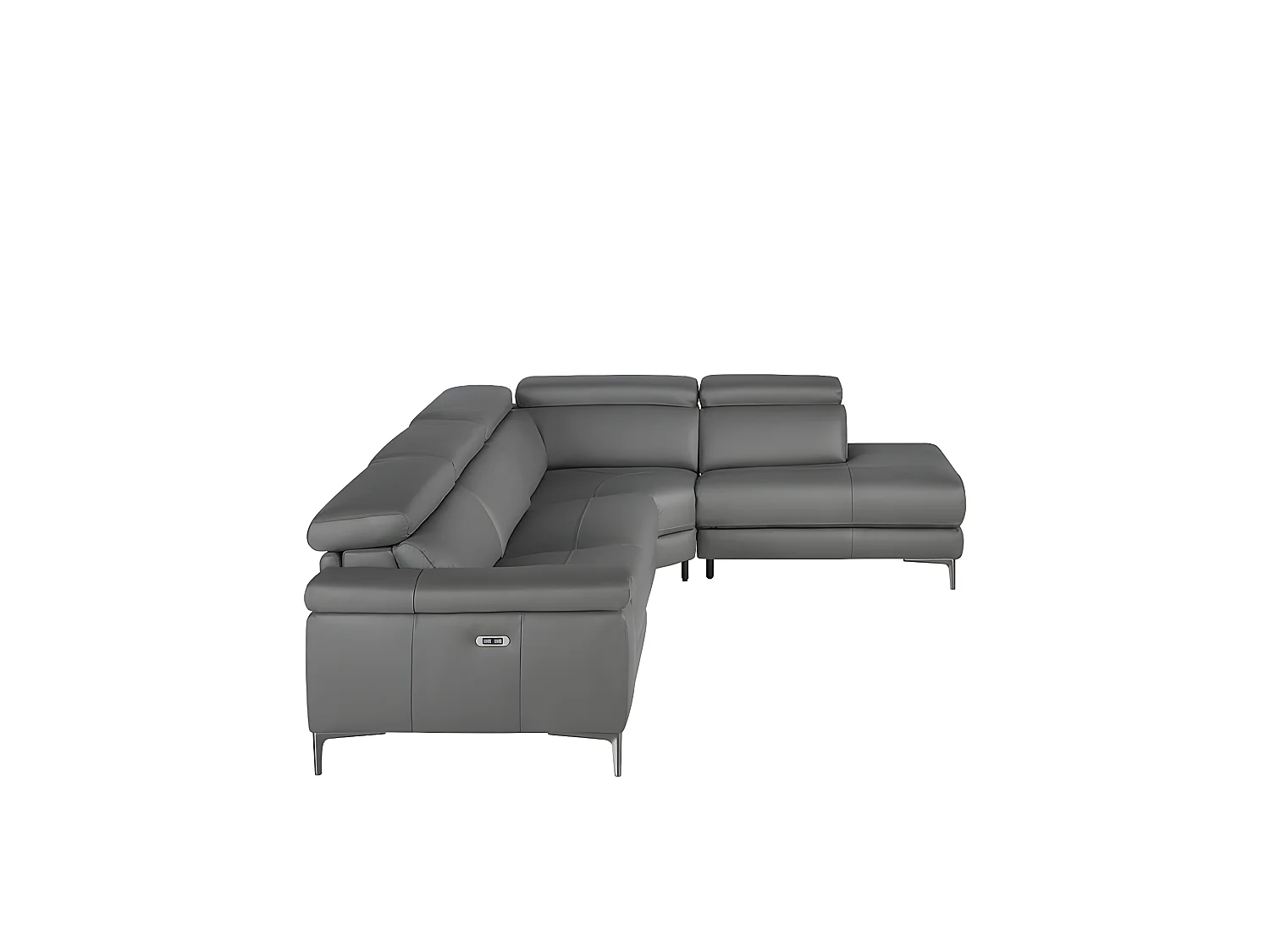 Ecksofa gepolstert in grauem Leder  6111 ANGEL CERDA