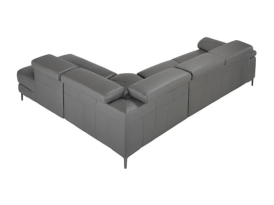 Relaxsofa mit Chaiselongue rechts in dunkelgrauem Leder 6111 ANGEL CERDA