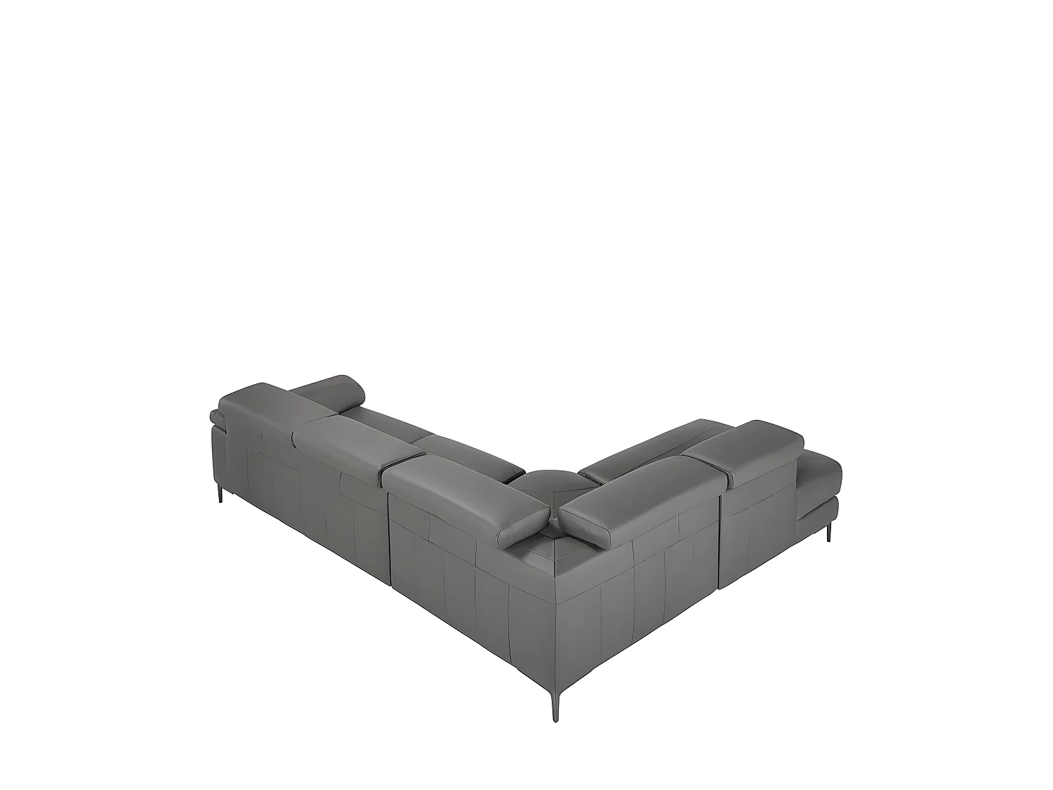 Canapé d'angle relax gauche en cuir gris foncé 6112 ANGEL CERDA