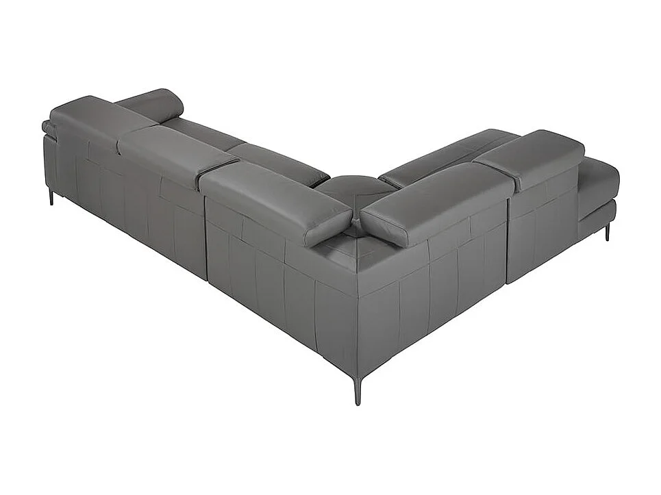 Canapé d'angle relax gauche en cuir gris foncé 6112 ANGEL CERDA