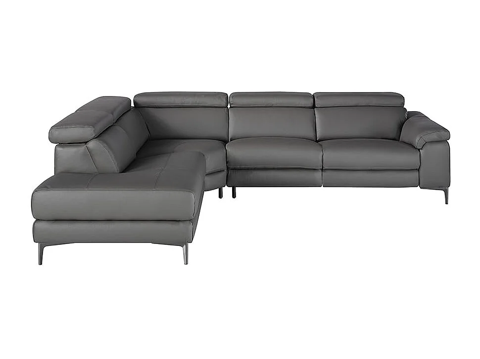 Canapé d'angle relax gauche en cuir gris foncé 6112 ANGEL CERDA