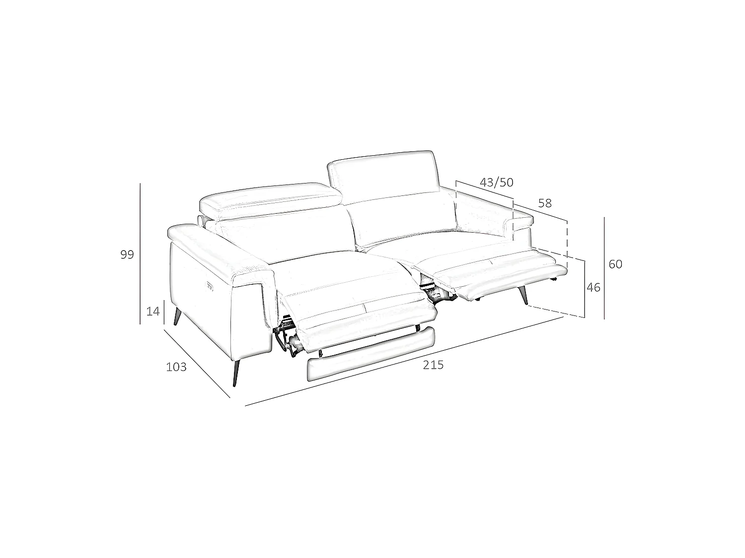 Canapé 3 places en cuir vison 6105 ANGEL CERDA