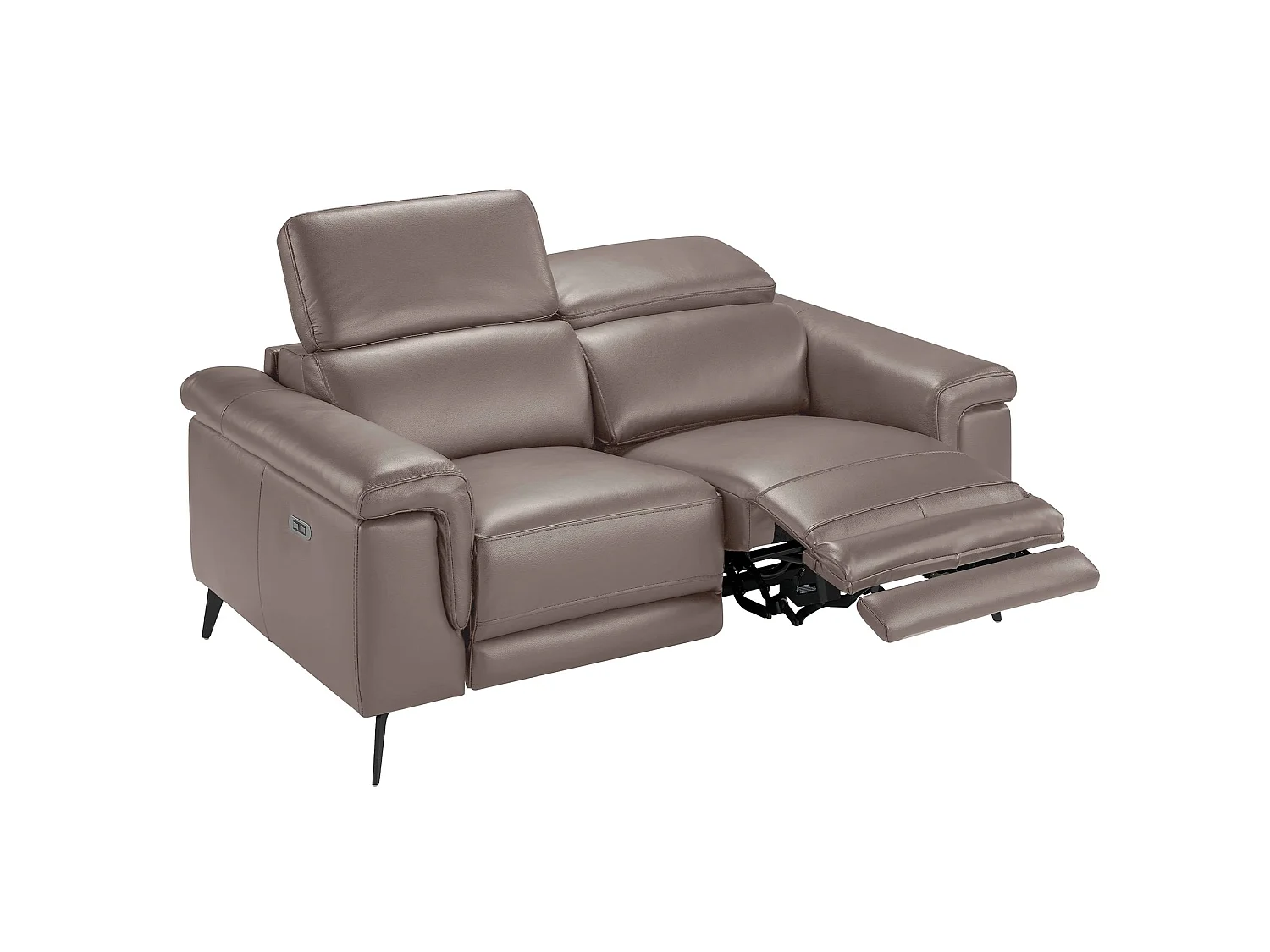 Canapé d'angle 3 places en cuir beige