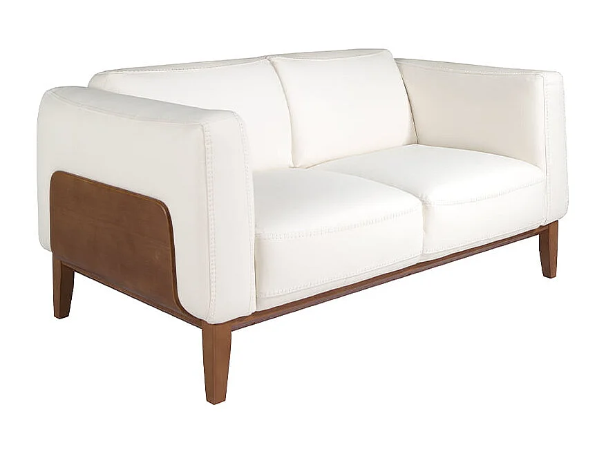 Divano a 2 posti in pelle bianca 6118 ANGEL CERDA