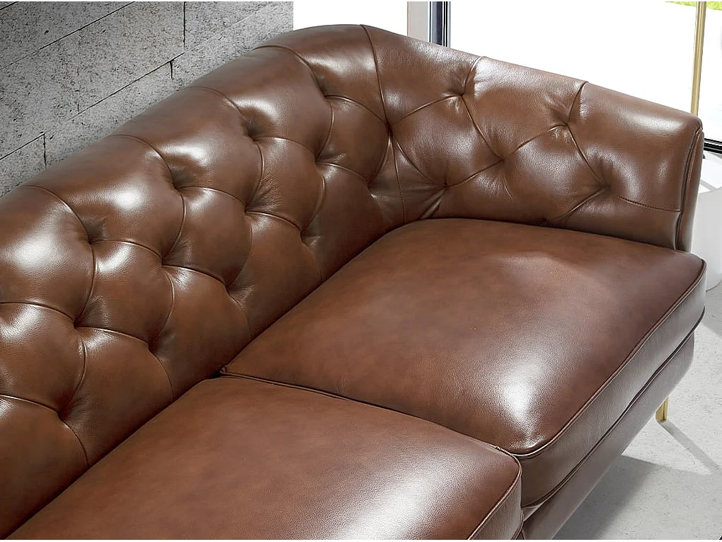 Canapé 3 places Chester en cuir brun cognac 6140 ANGEL CERDA