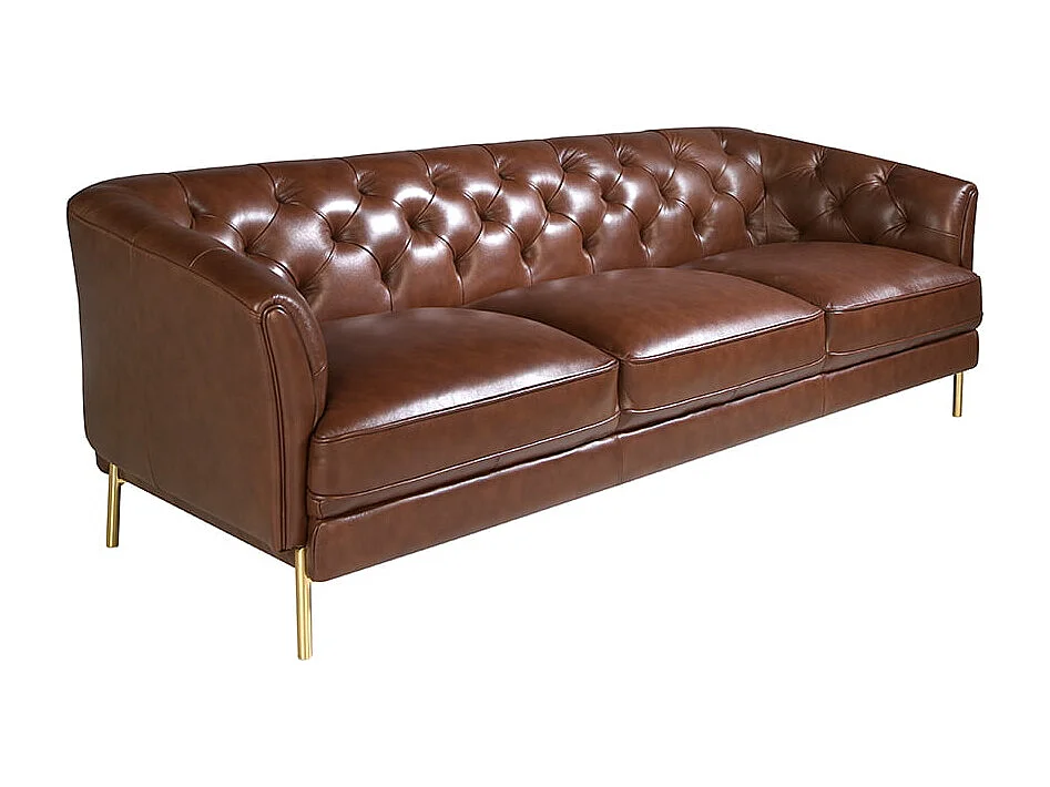 Chester 3-zitsbank in cognacbruin leer 6140 ANGEL CERDA