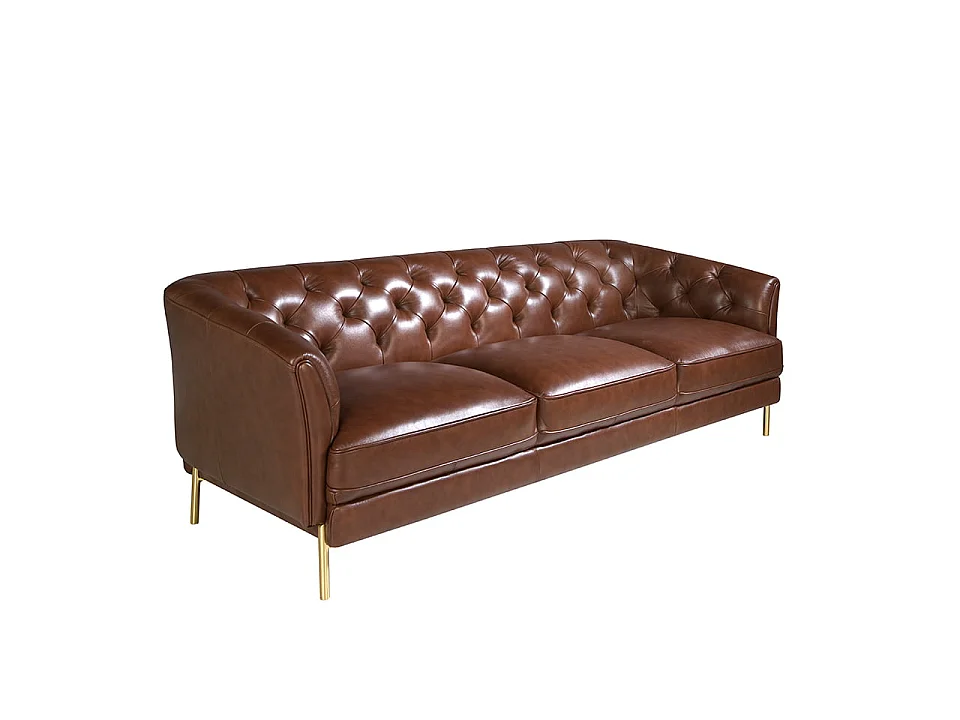 Chester 3-Sitzer Sofa in cognacbraunem Leder 6140 ANGEL CERDA