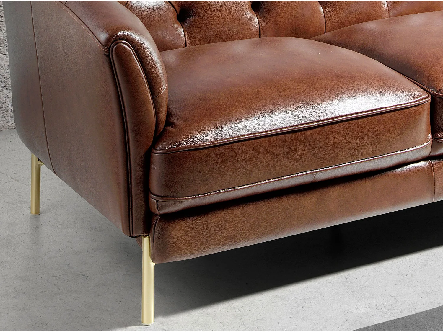 Chester 3-Sitzer Sofa in cognacbraunem Leder 6140 ANGEL CERDA