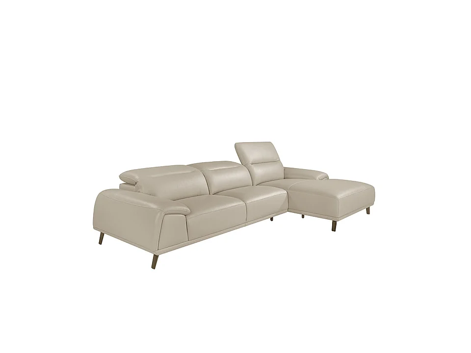 Chaise longue en cuir de vachette taupe 6150 ANGEL CERDA