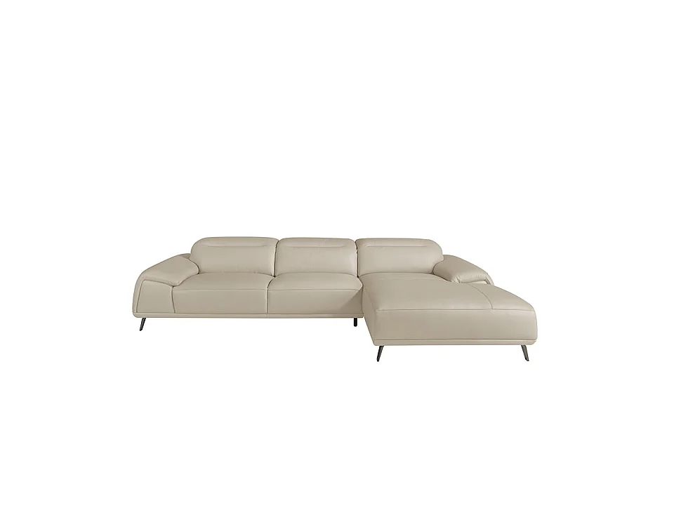 Chaise longue en cuir de vachette taupe 6150 ANGEL CERDA