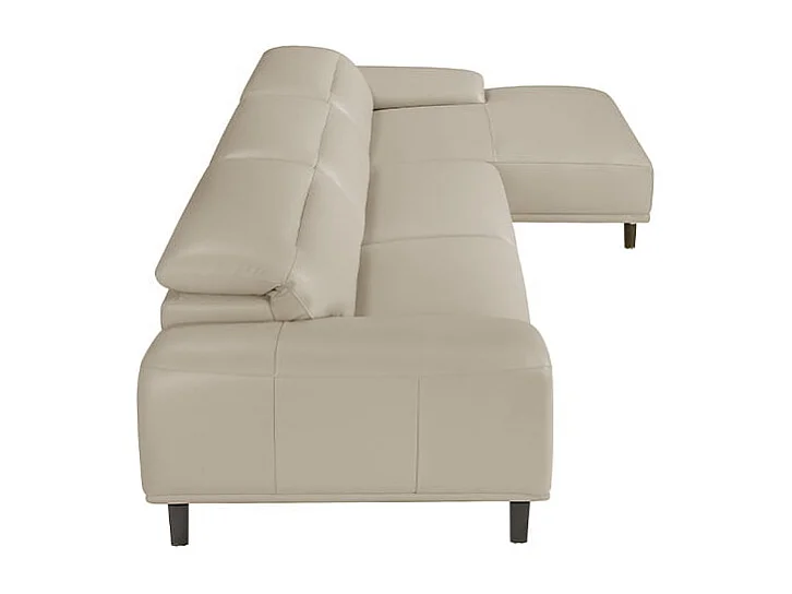 Canapé d'angle droite en cuir gris taupe 6150 ANGEL CERDA