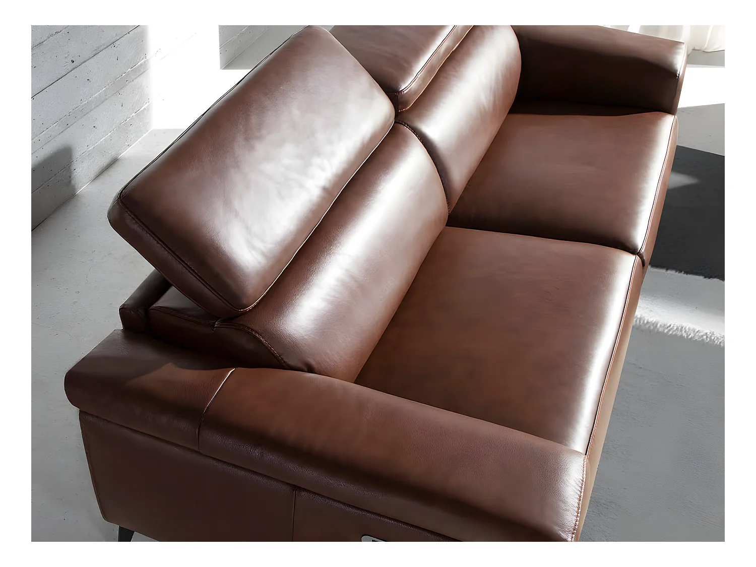 Canapé de relaxation 2 places en cuir marron 6116 ANGEL CERDA