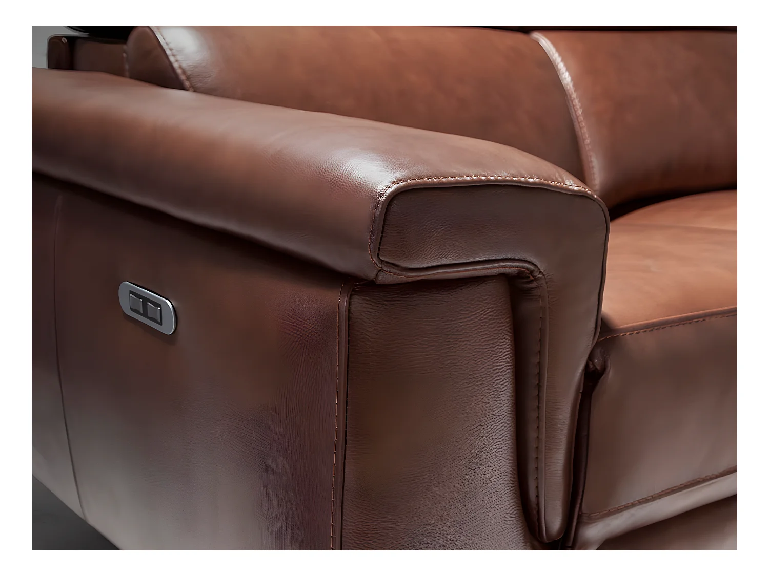 Canapé de relaxation 2 places en cuir marron 6116 ANGEL CERDA