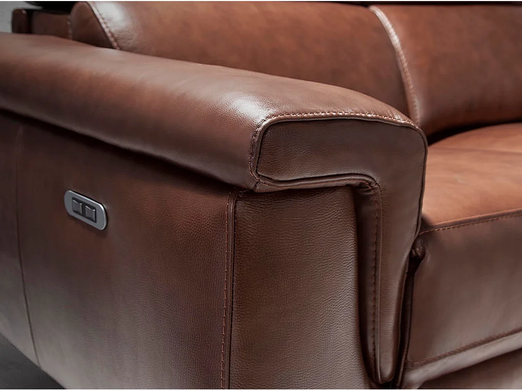 Sofá relax 2 plazas piel marrón 6116 ANGEL CERDA