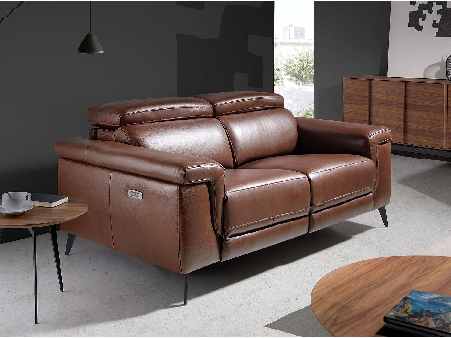 2 zitsbank in bruin leer 6116 ANGEL CERDA