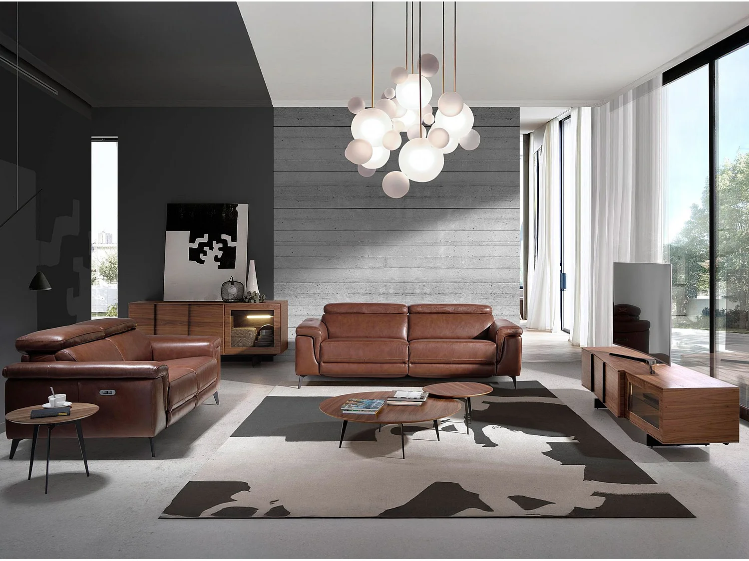 2 zitsbank in bruin leer 6116 ANGEL CERDA