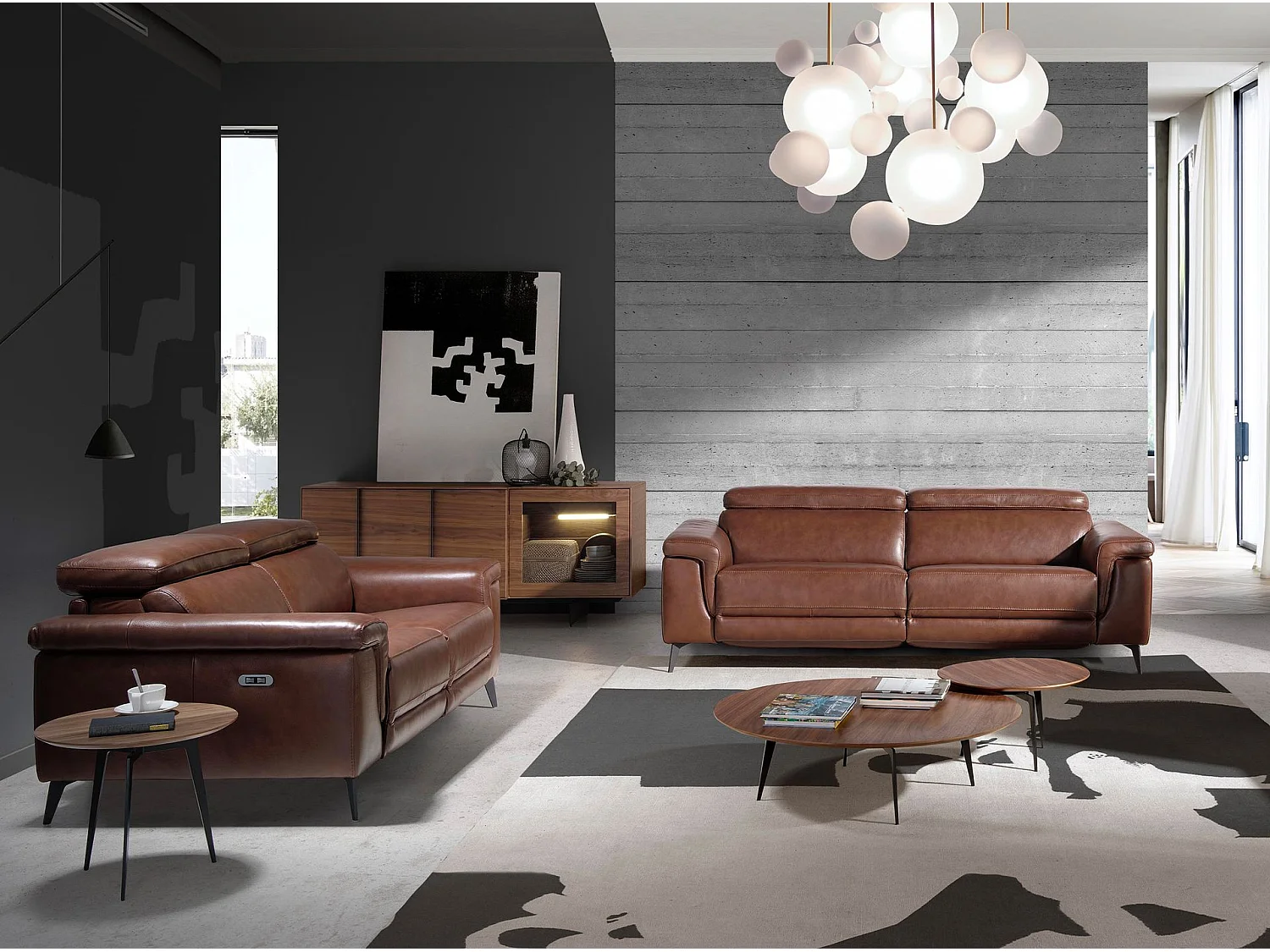 2 zitsbank in bruin leer 6116 ANGEL CERDA