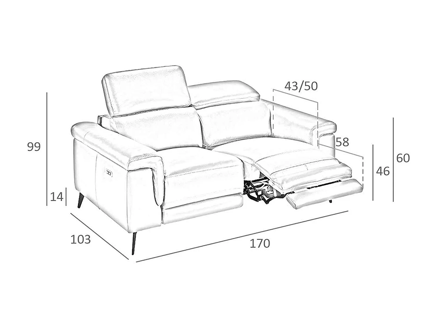 2 zitsbank in bruin leer 6116 ANGEL CERDA