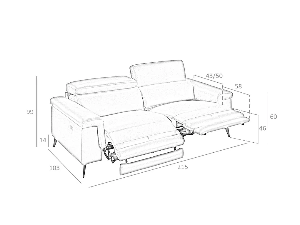 Canapé 3 places en cuir marron 6117 ANGEL CERDA