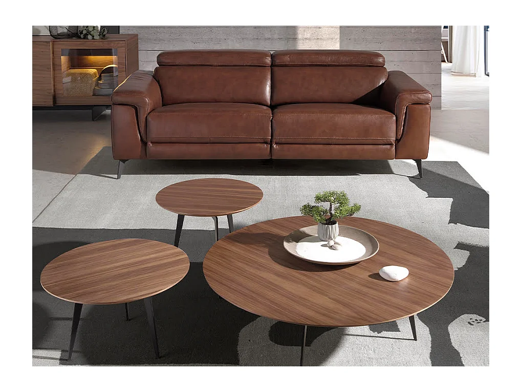 Canapé 3 places en cuir marron 6117 ANGEL CERDA