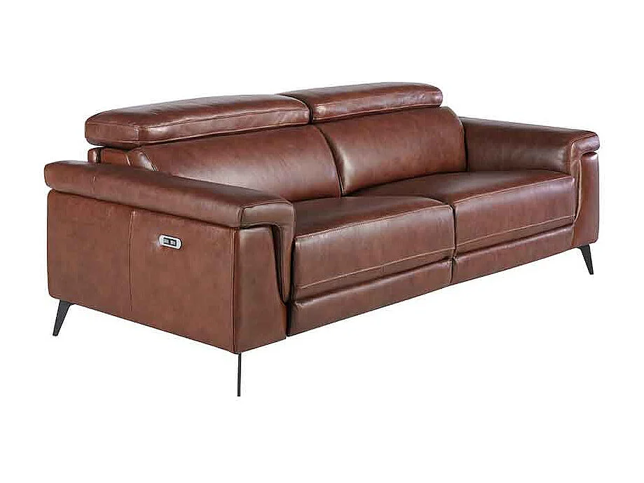 Canapé de relaxation 3 places en cuir marron 6117 ANGEL CERDA