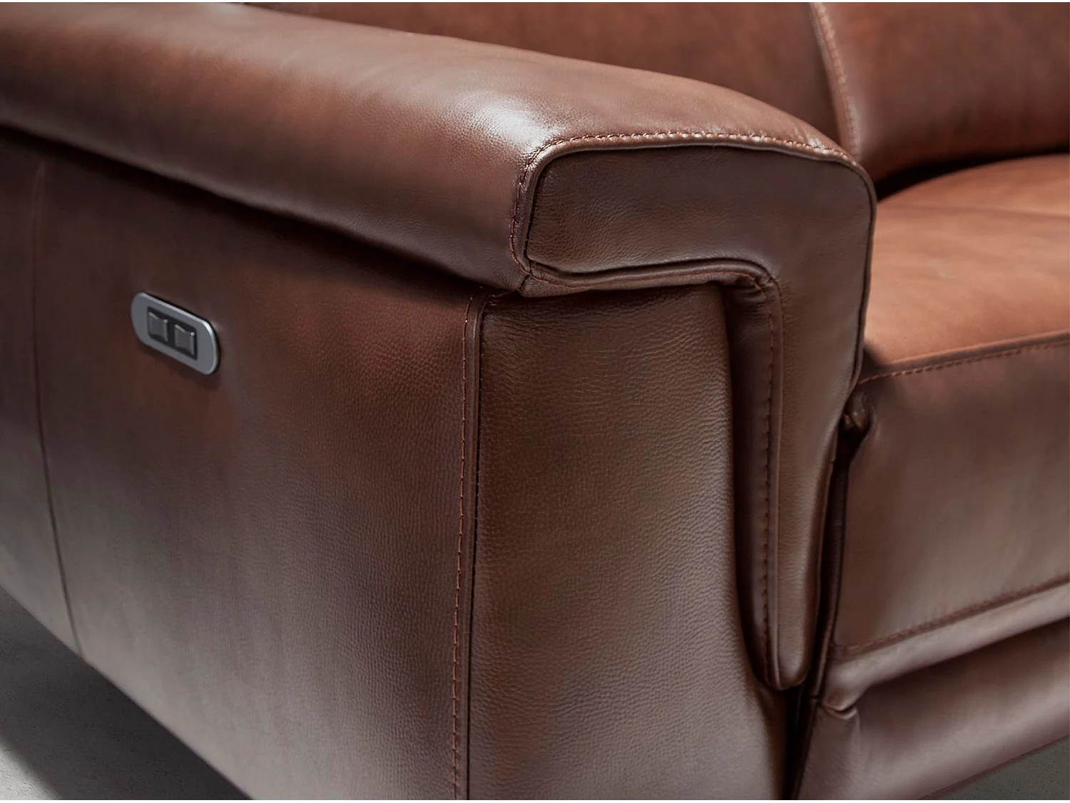 Canapé de relaxation 3 places en cuir marron 6117 ANGEL CERDA