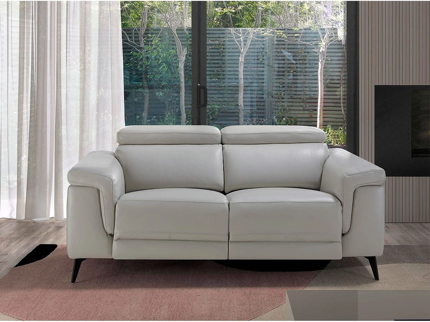 Canapé relax 2 places en cuir gris 6107 ANGEL CERDA