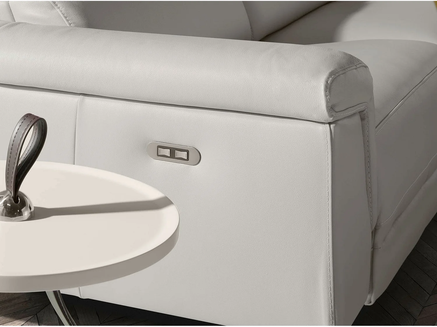 Canapé relax 2 places en cuir gris 6107 ANGEL CERDA