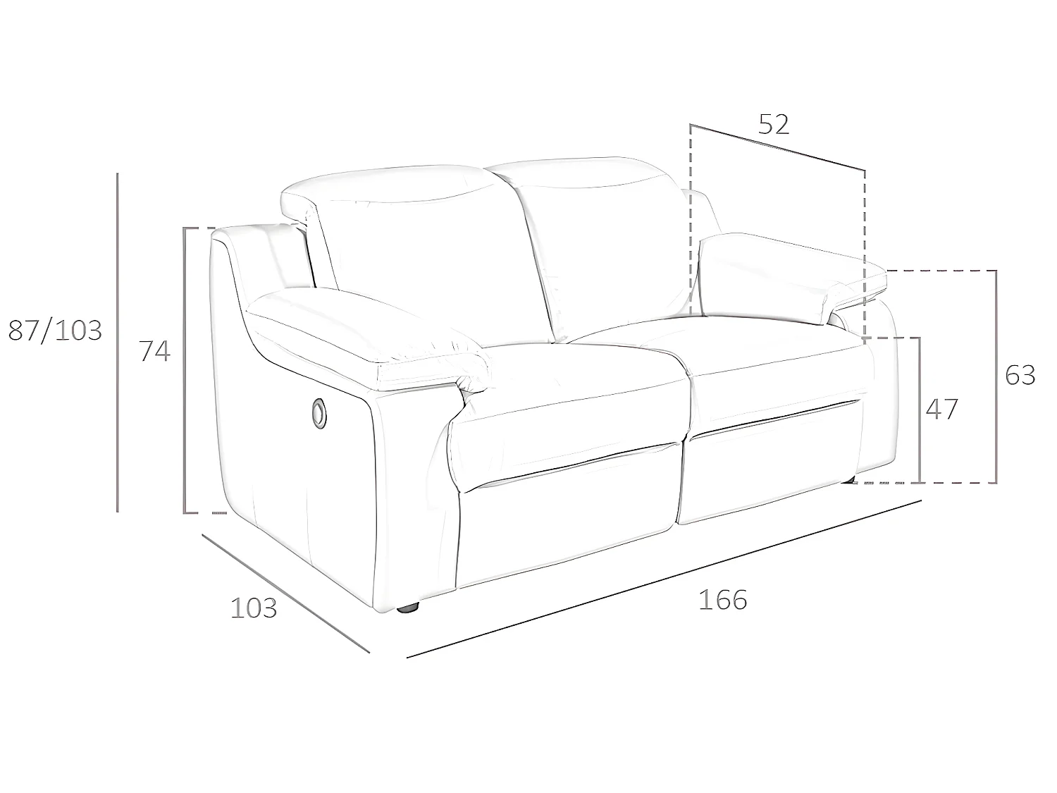 Canapé 2 places en cuir gris 6123 ANGEL CERDA