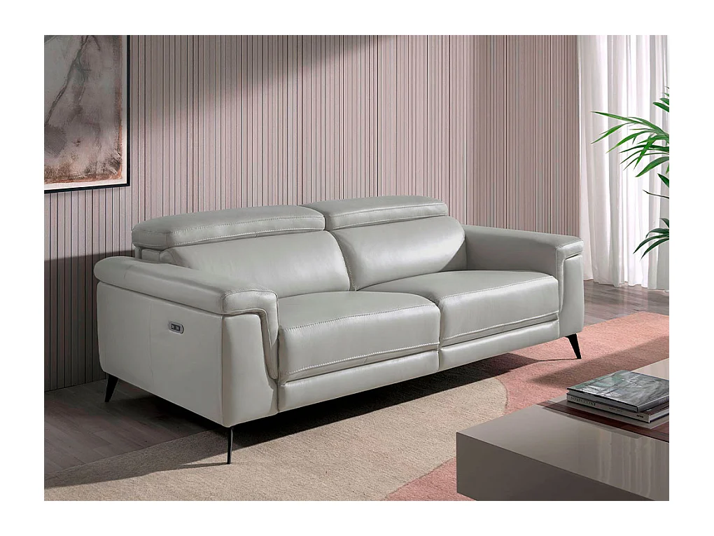 3-zitsbank bekleed in grijs leer 6108 ANGEL CERDA