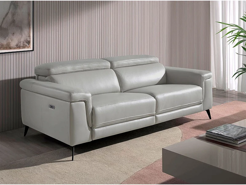 Canapé 3 places en cuir gris 6108 ANGEL CERDA