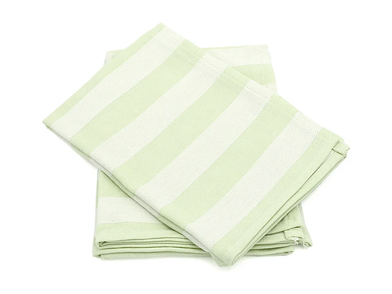 Lot de 2 torchons de cuisine toile 50x70 cm coton PAT II vert