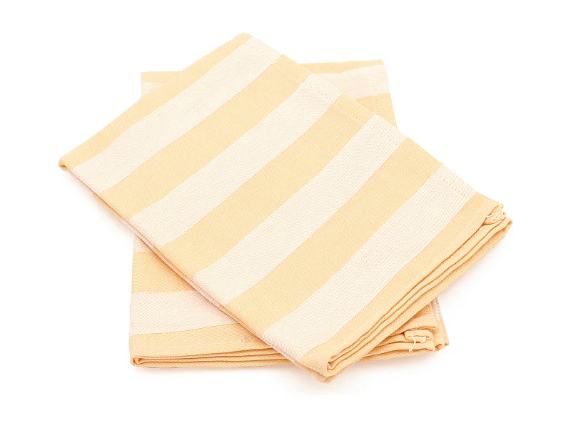 Lot de 2 torchons de cuisine toile 50x70 cm coton PAT II jaune