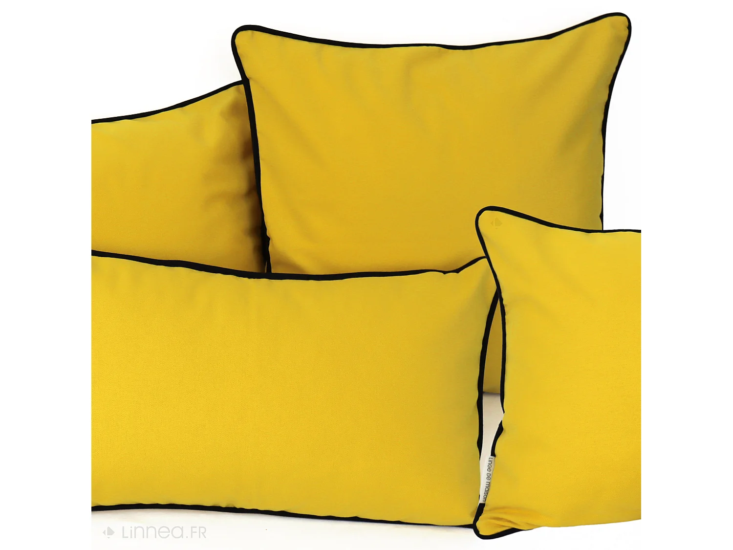 Housse de coussin 55x55 cm MONTSEGUR jaune Curcuma